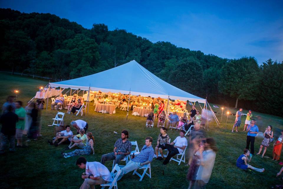 Night Shot of Our Tent Wedding