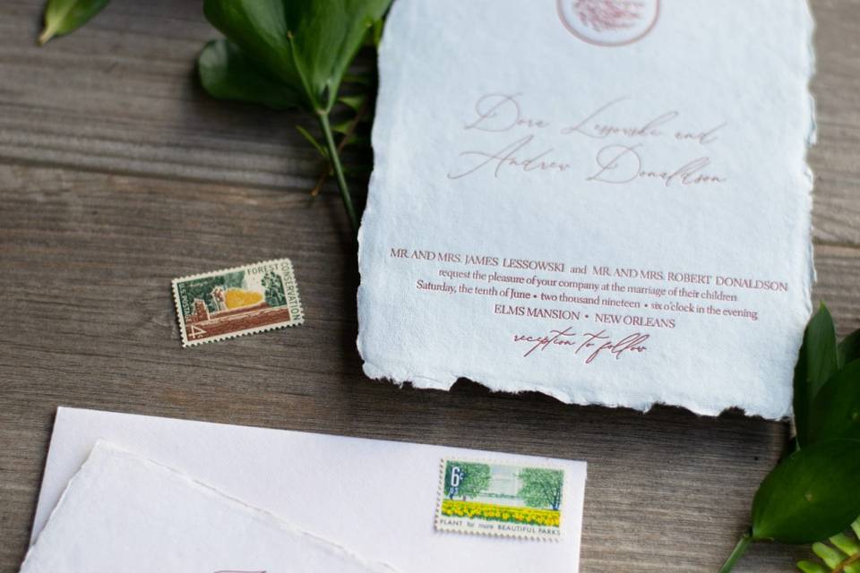 Botanical wedding invitation
