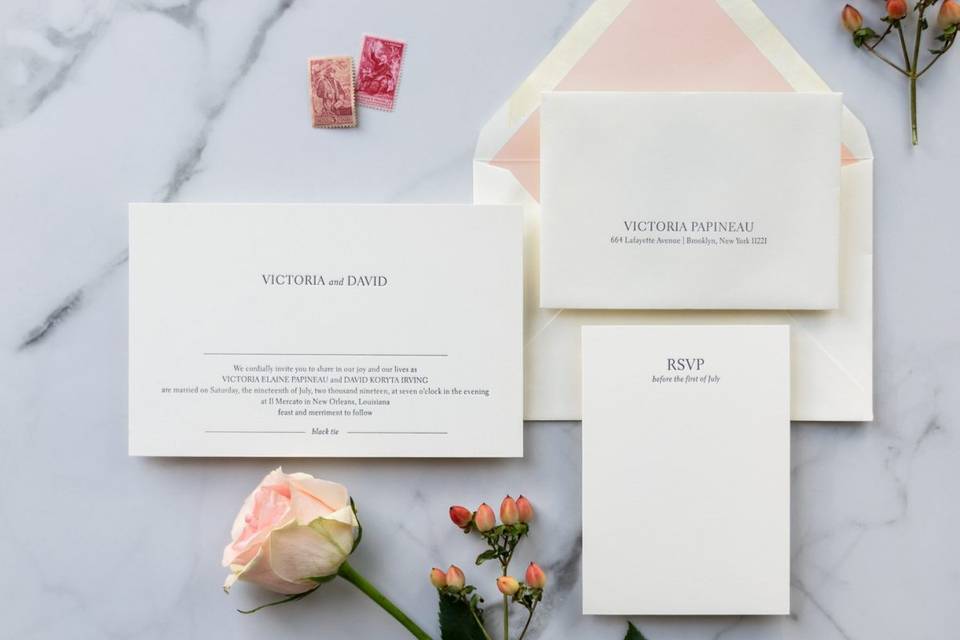 Modern minimalist invitations