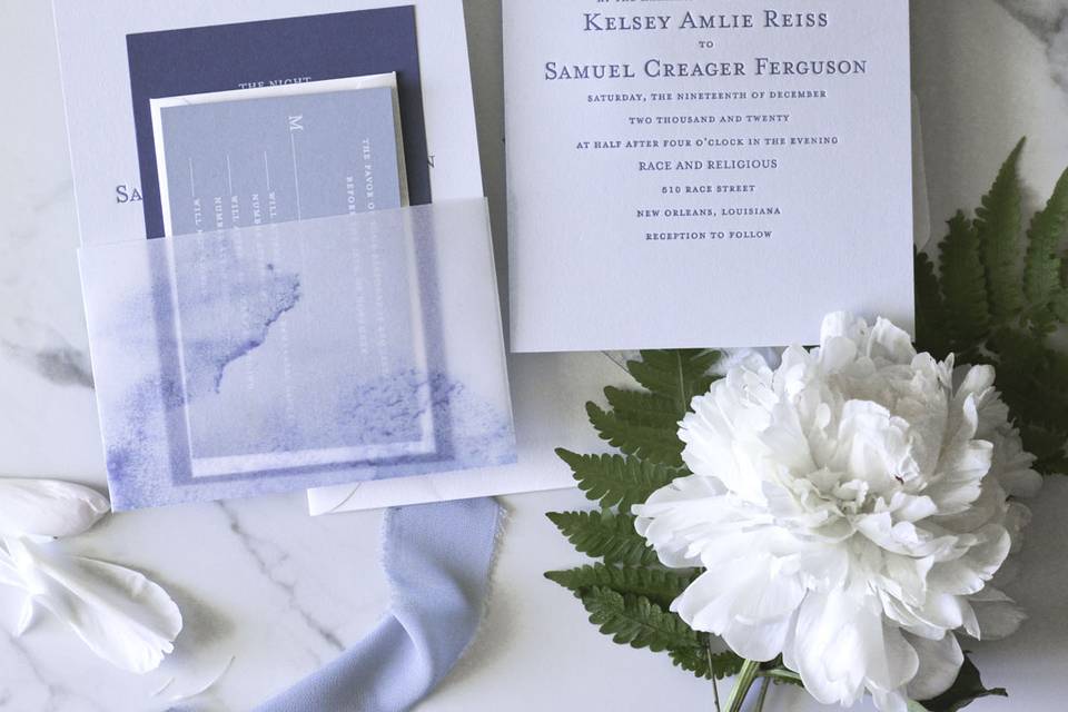 Pale blue modern invite