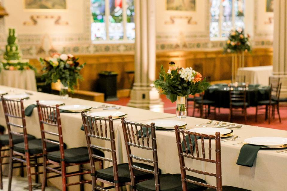 Head table on the main stage