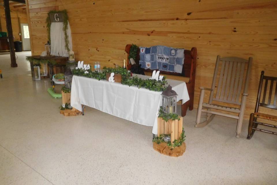 Bride and groom table