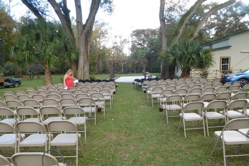 Setting up chairs