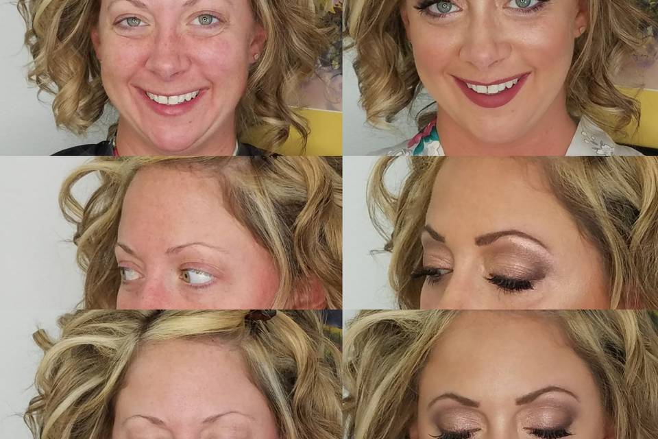 Before and after make-up look