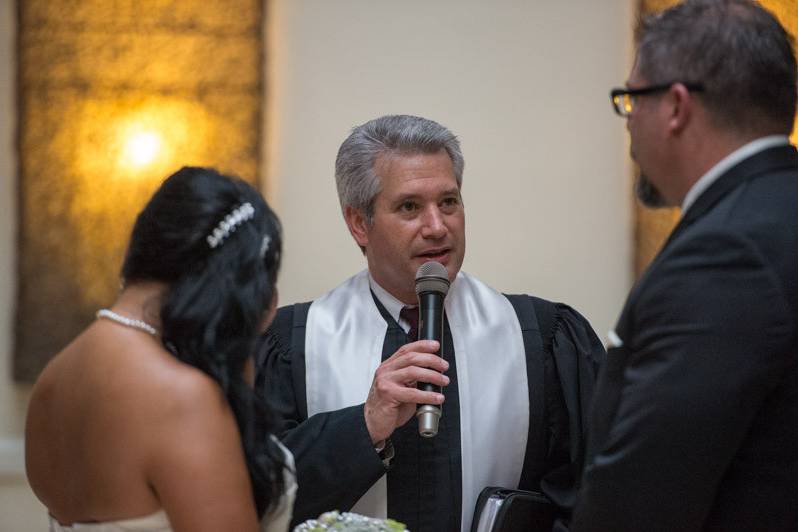 Officiant speaking