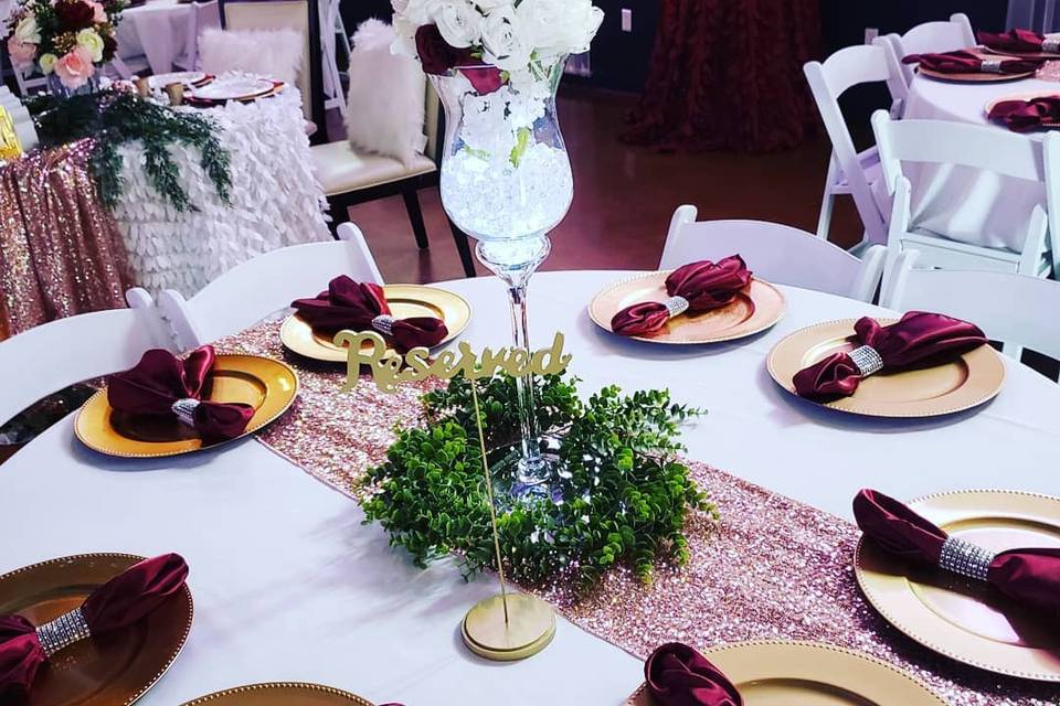 Decorated couples table
