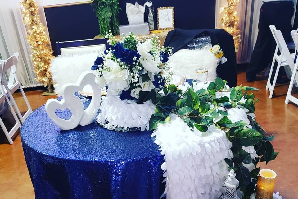Blue couples table