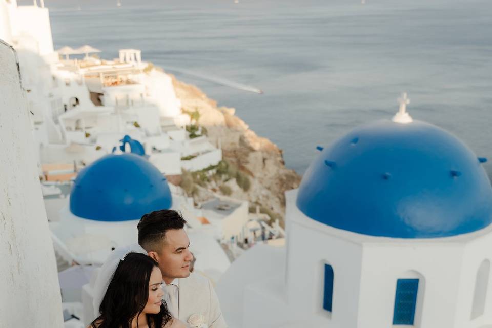 Blue domes nearby the venue