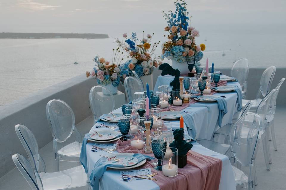 Intimate wedding set up