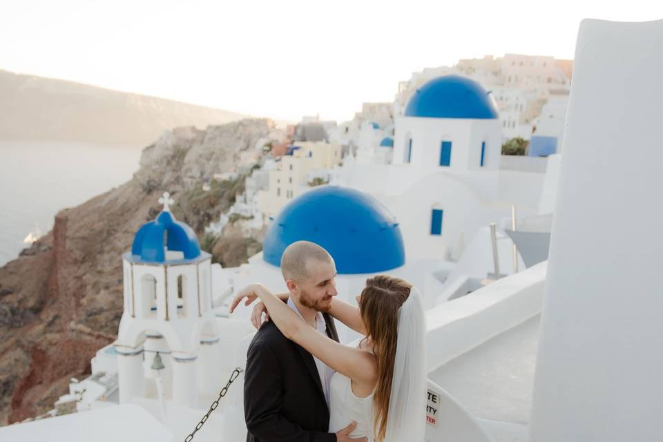 Blue domes nearby the venue