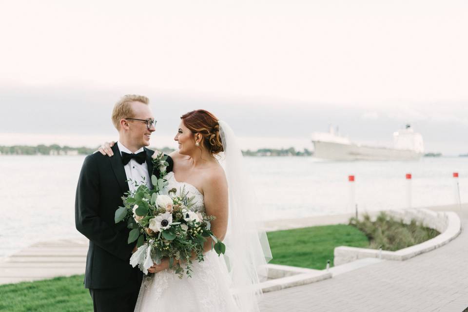 Bride & Groom with Freighter