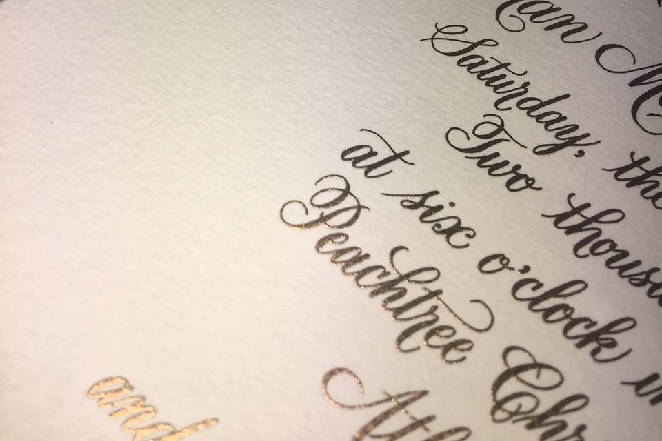 Engraved invitations