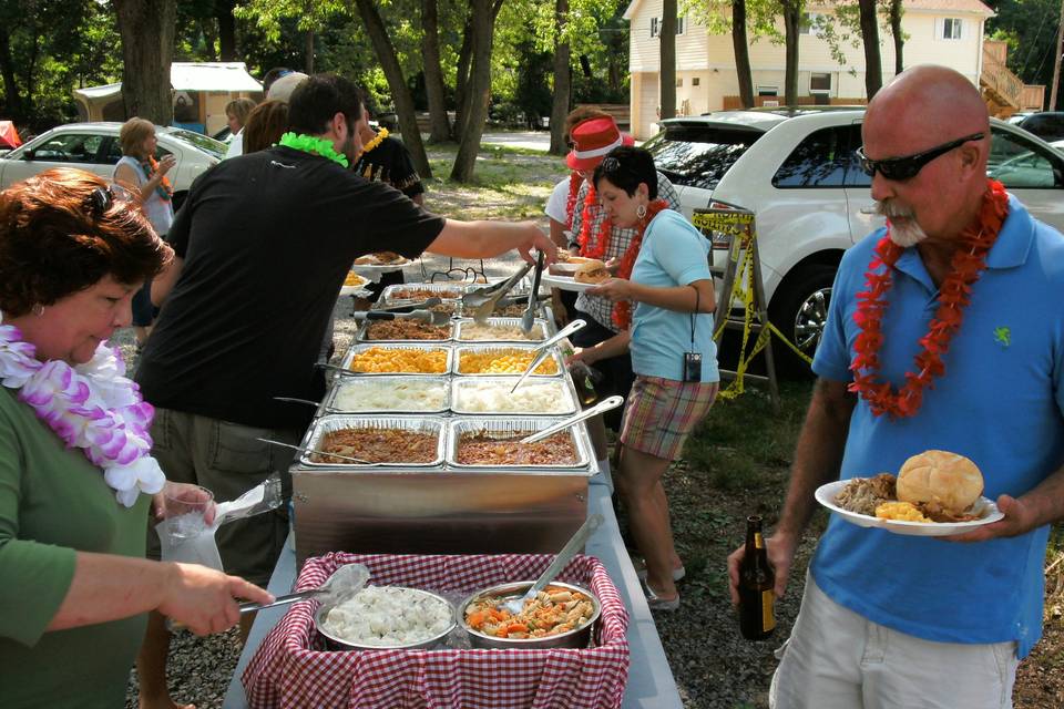 Buffet table