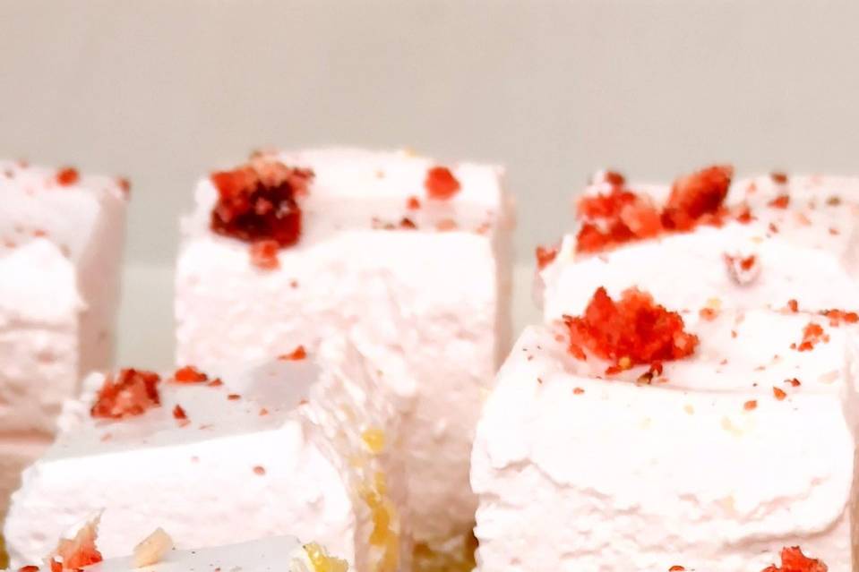 Raspberry marshmallow shortcake