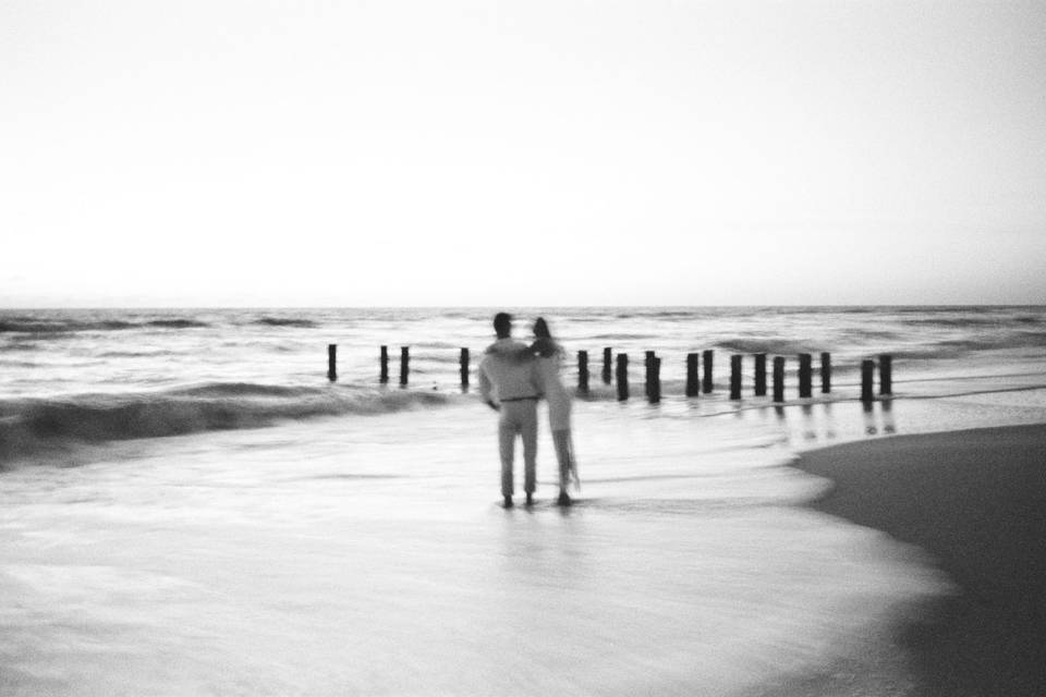 Moody beach walk.