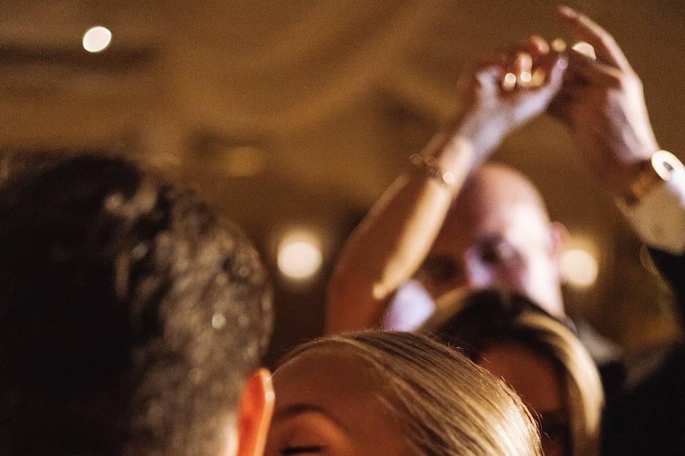 A couple on a dance floor.