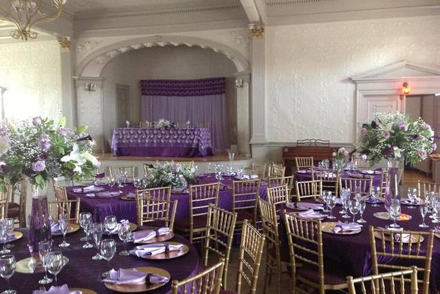 Table setup with centerpiece
