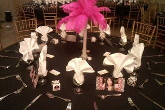 Table setup with centerpiece