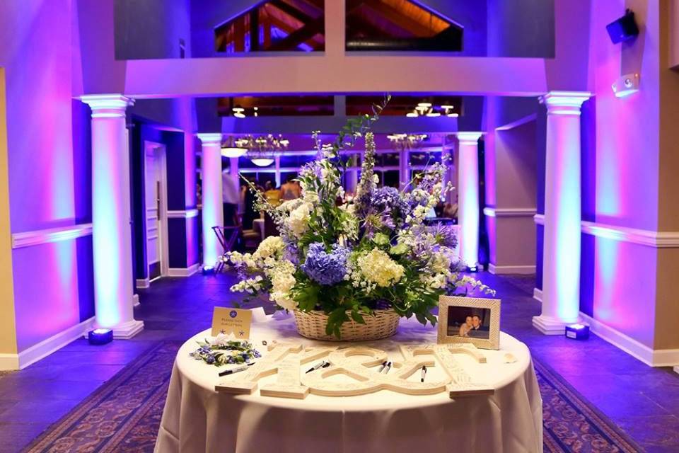 Table set up with centerpiece