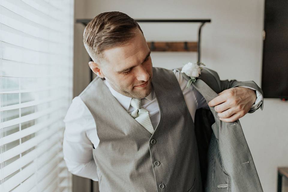 Groom Getting Ready