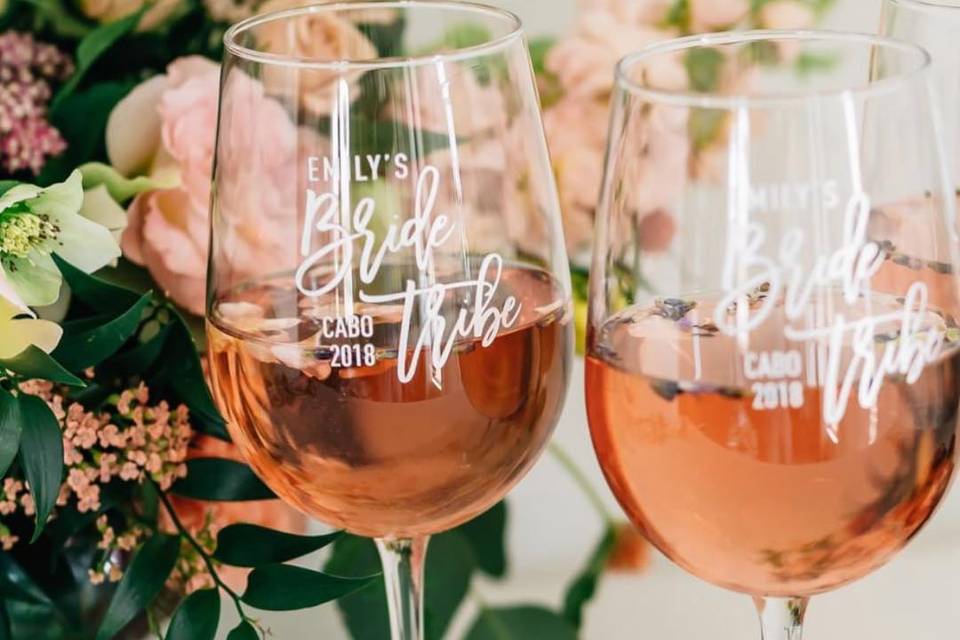 Bride tribe glassware