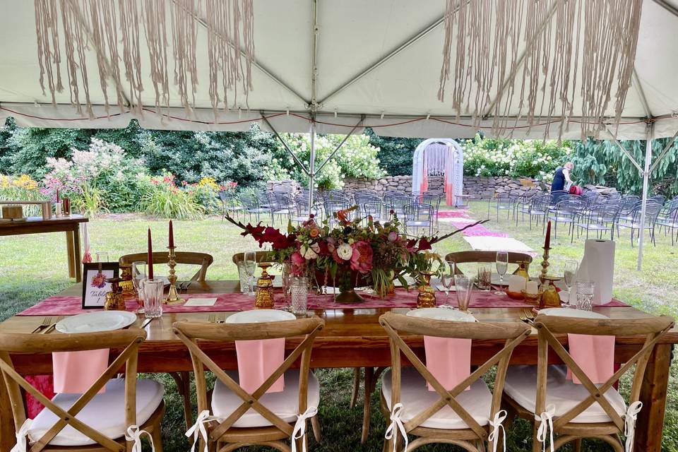 Patio tent view of ceremony