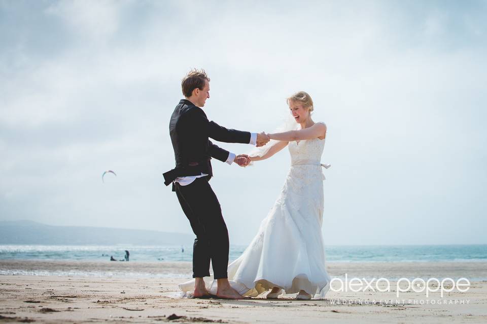 Couple portrait on the beach