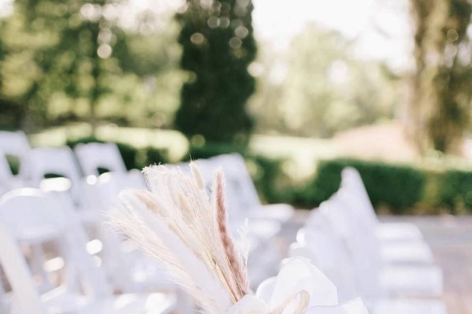 White padded chairs provided