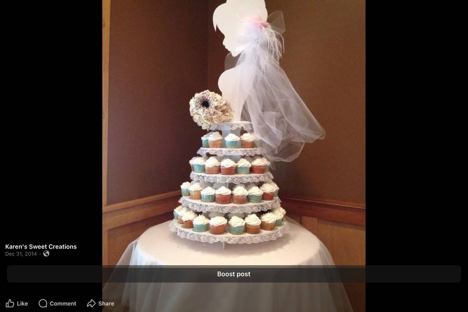 Cupcake shower display