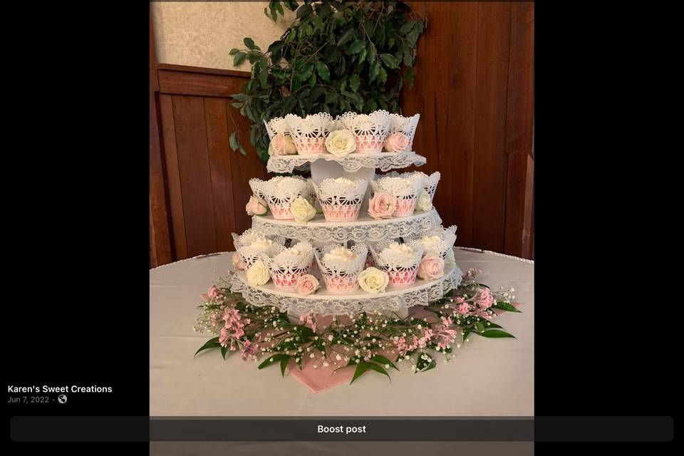 Cupcake wedding display