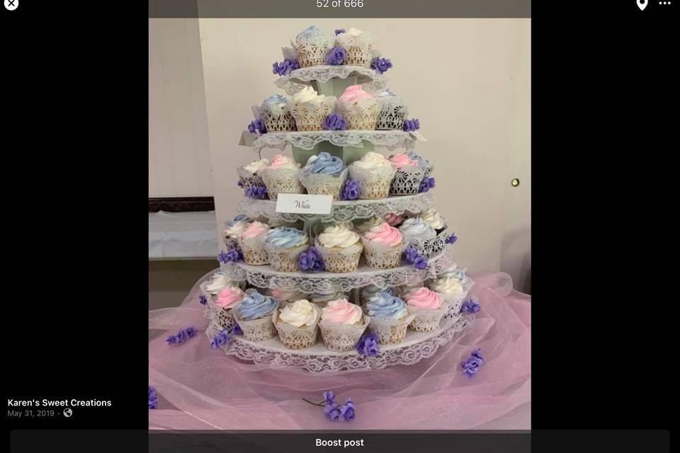 Cupcake wedding display