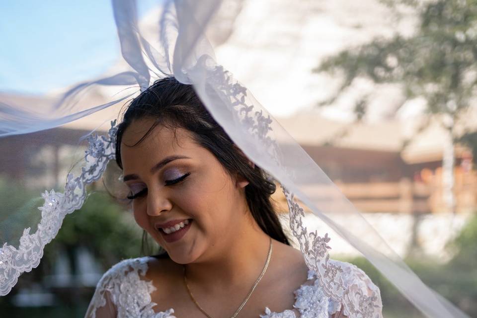 Under the bride's veil