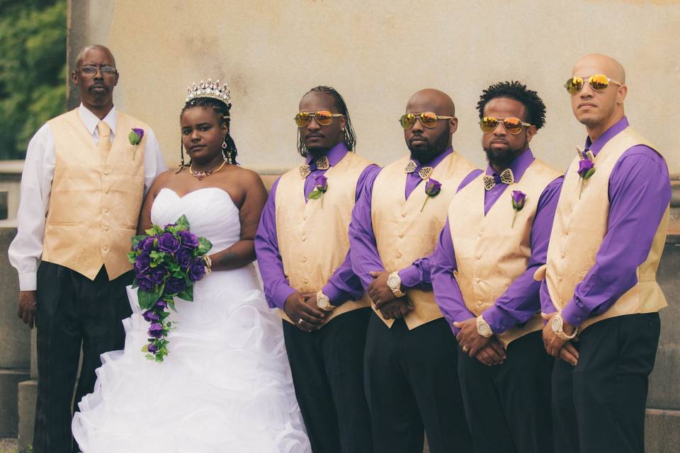 Bride with The Groomsman