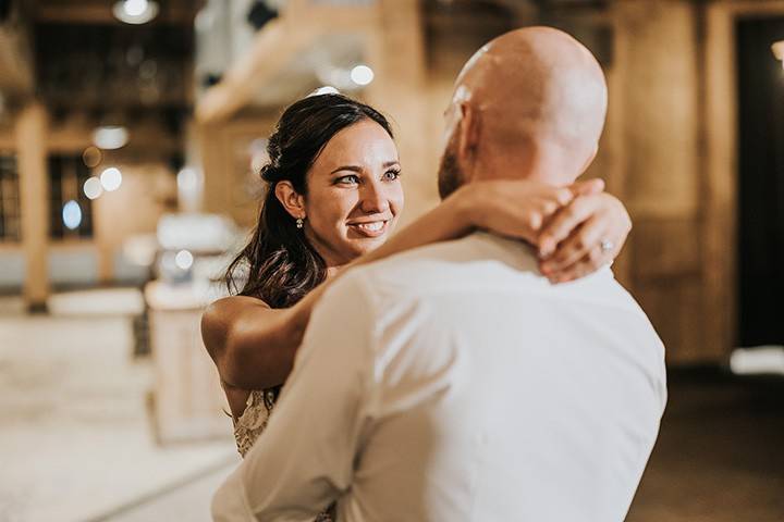 The first dance and a loving glance