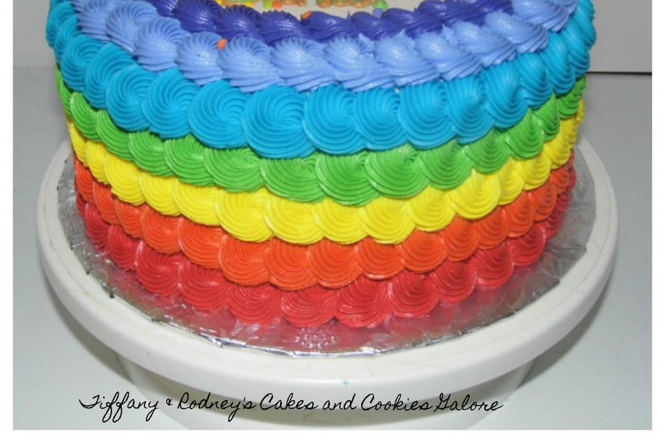 Rose Swirl Rainbow Cake