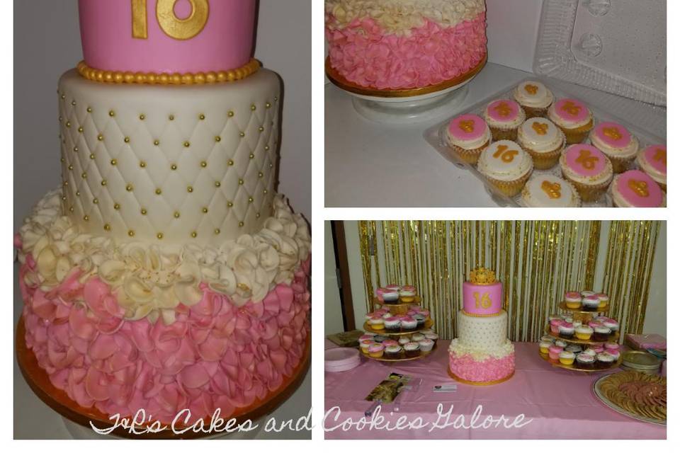 Sweet 16 Pink Ruffles Cake