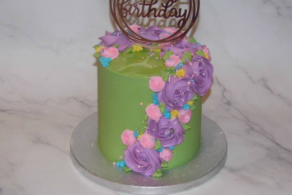 Spring Cascading Roses Cake