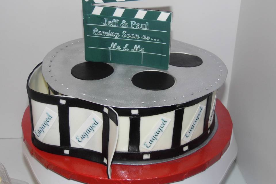 Movie Reel Engagement Cake