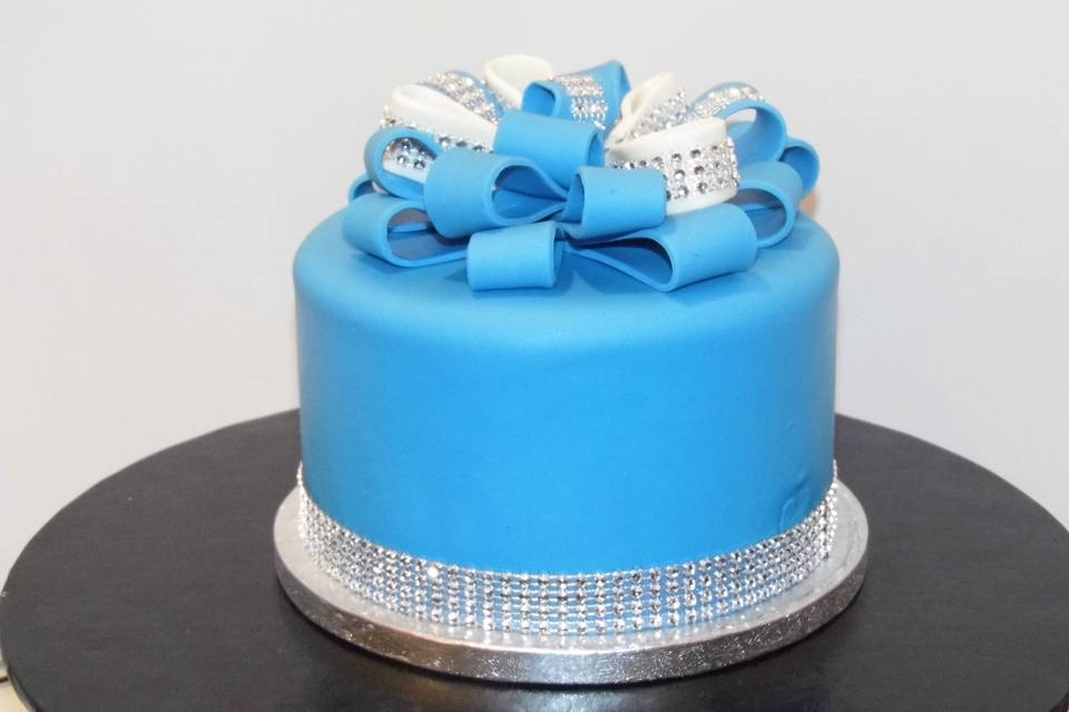 Blue & Silver Bling Cake