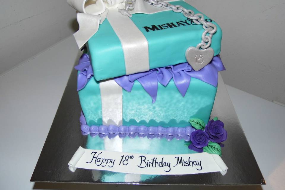 Tiffany themed Gift Box Cake