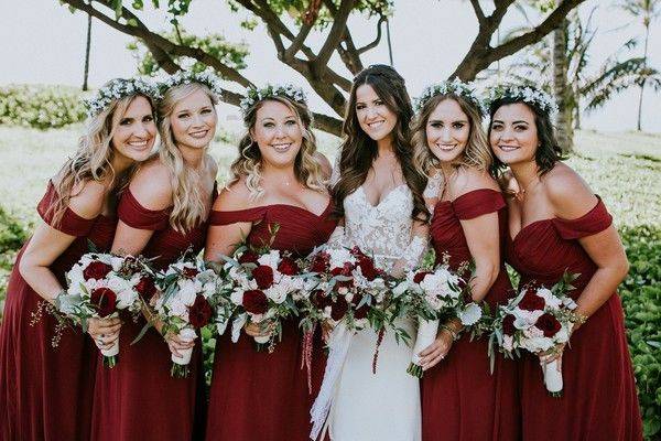 The bride and bridesmaids