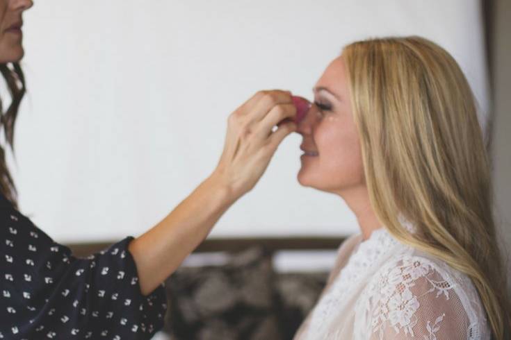 Melissa working on bride