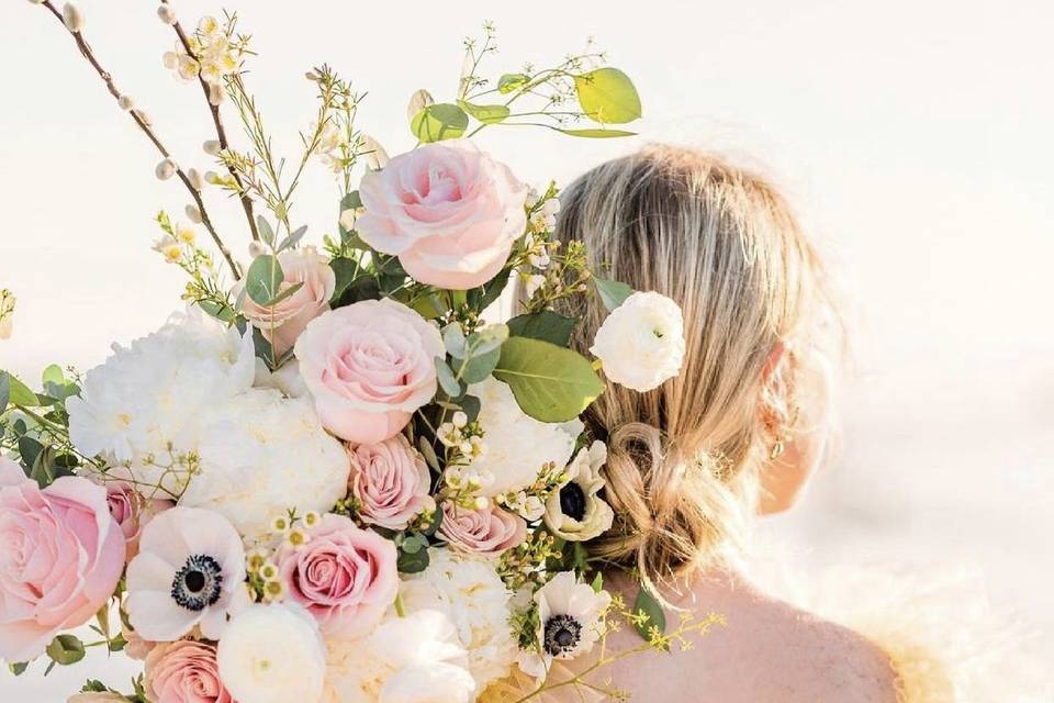 White and pink blooms