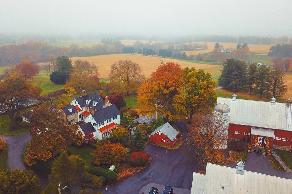 Aerial view during autumn