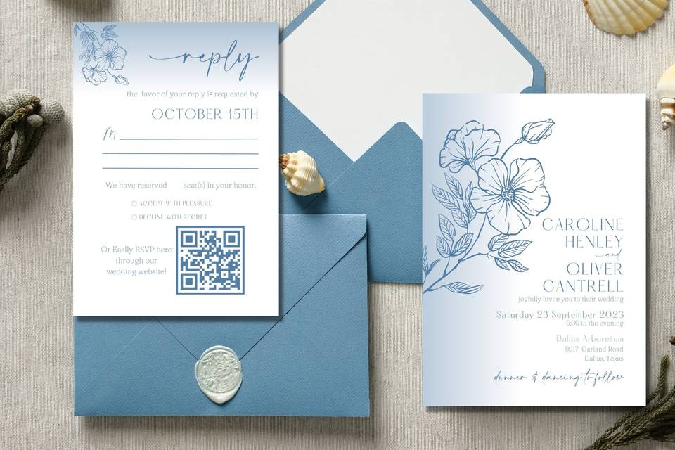 Powder Blue Floral Suite