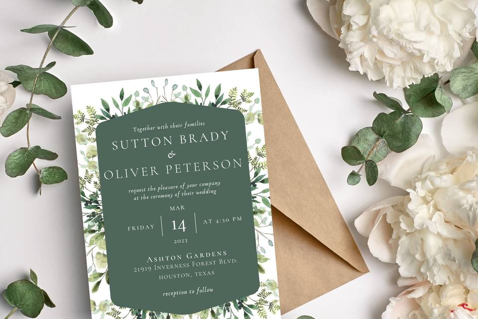 Wild Greenery Invitation