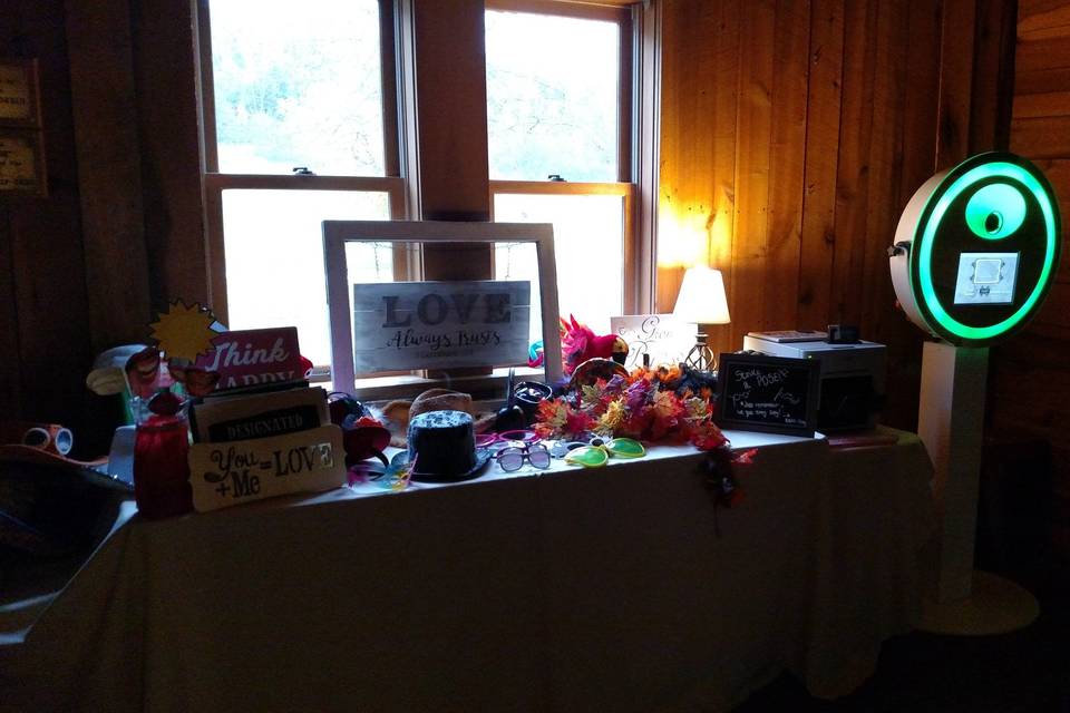 Booth and props table