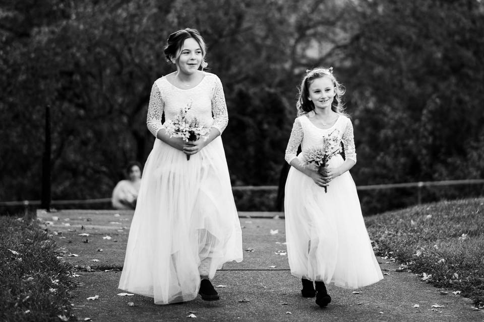 Flower Girls b&w