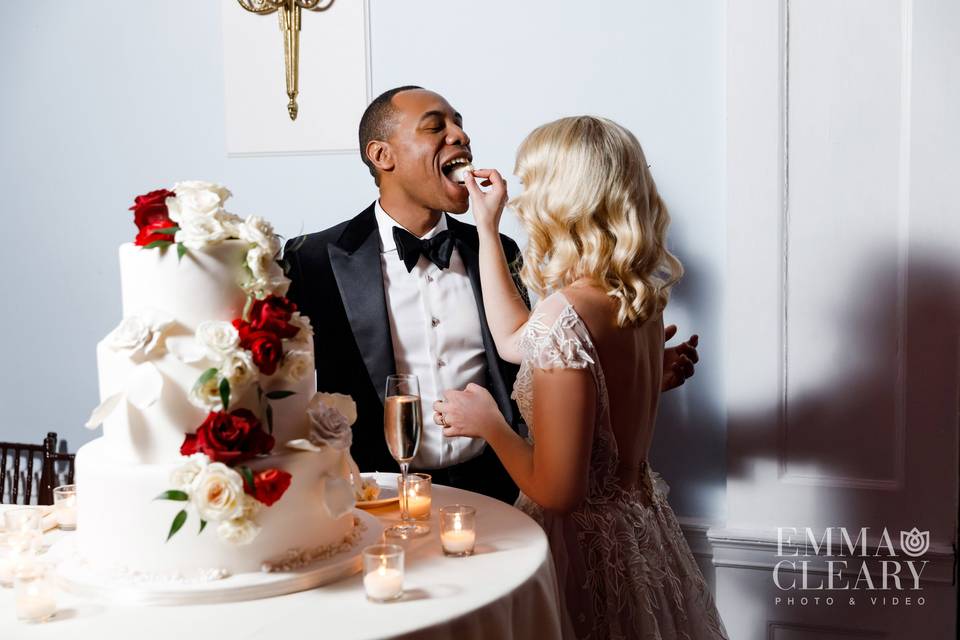 Bride feeds the Groom
