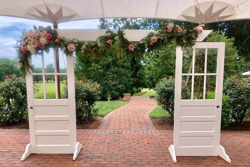 Wood door archway